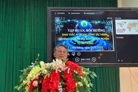 Huyện Tu Mơ Rông tổ chức hội nghị tập huấn ứng dụng trí tuệ nhân tạo trong công tác hành chính